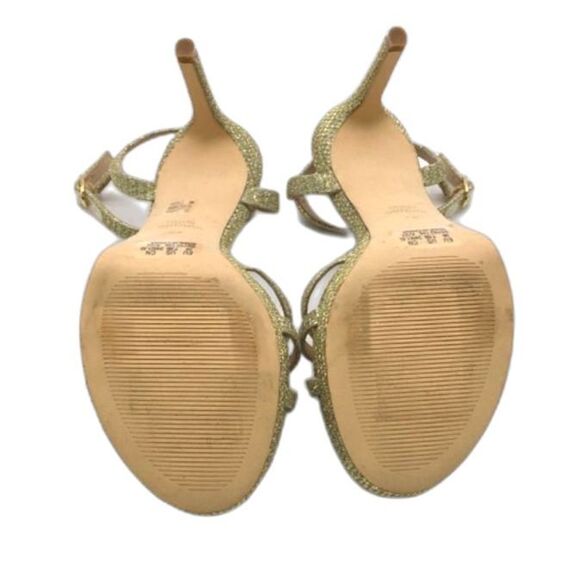 Stuart Weitzman Starla Metallic Gold Evening Party Heeled Sandals  U.S. size 7.5 - Picture 7 of 7